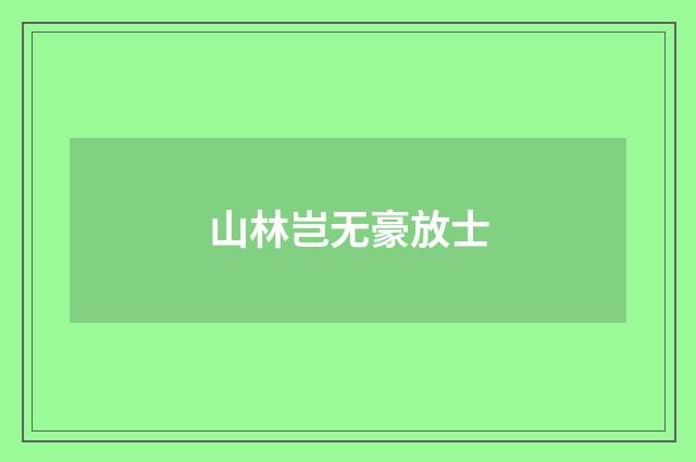 山林岂无豪放士