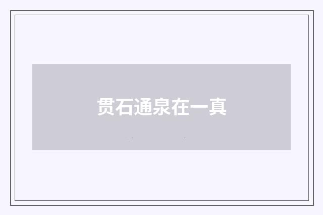 贯石通泉在一真