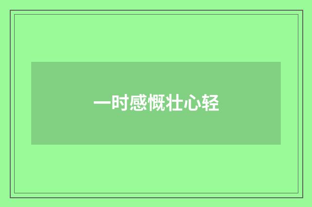 一时感慨壮心轻