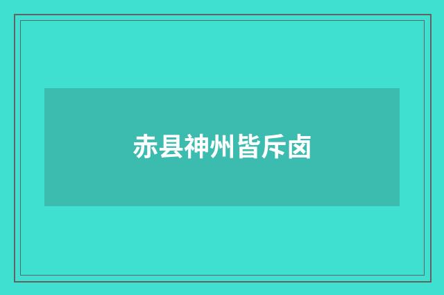 赤县神州皆斥卤