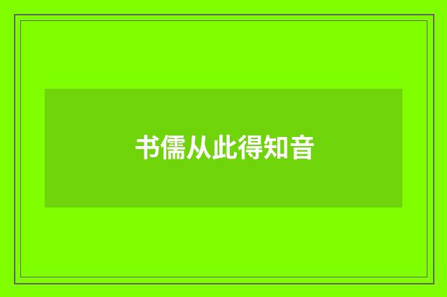 书儒从此得知音