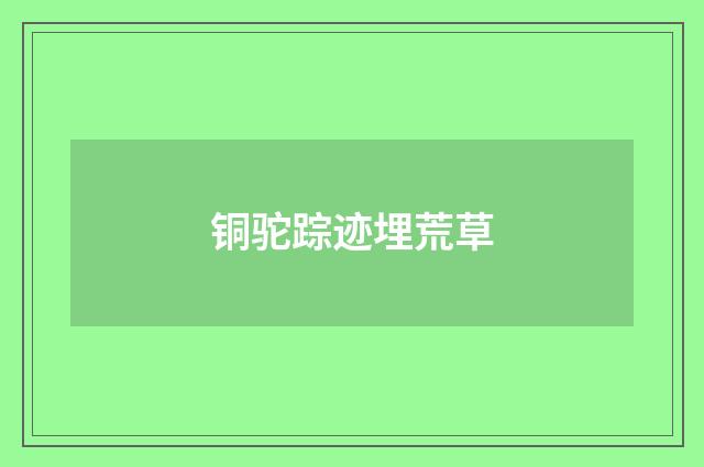 铜驼踪迹埋荒草