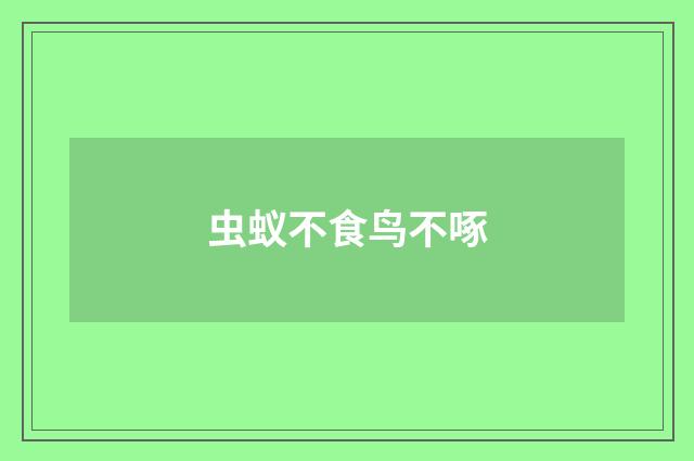 虫蚁不食鸟不啄