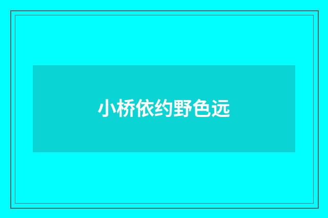 小桥依约野色远