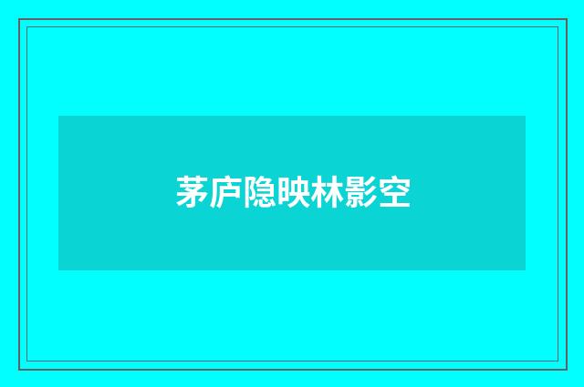 茅庐隐映林影空