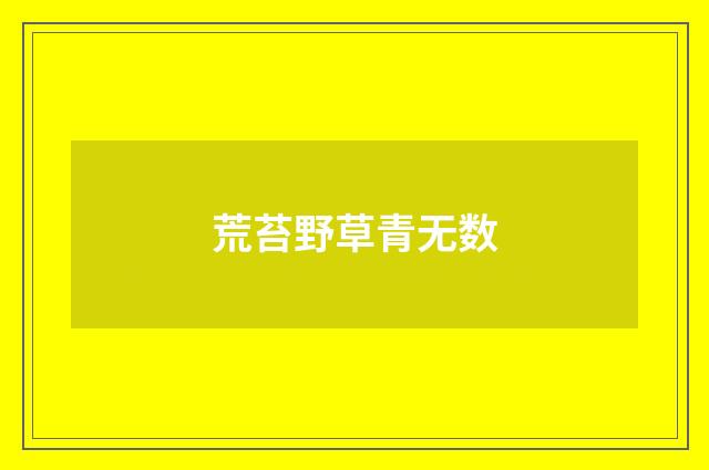 荒苔野草青无数