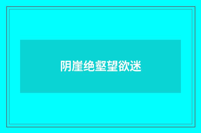 阴崖绝壑望欲迷