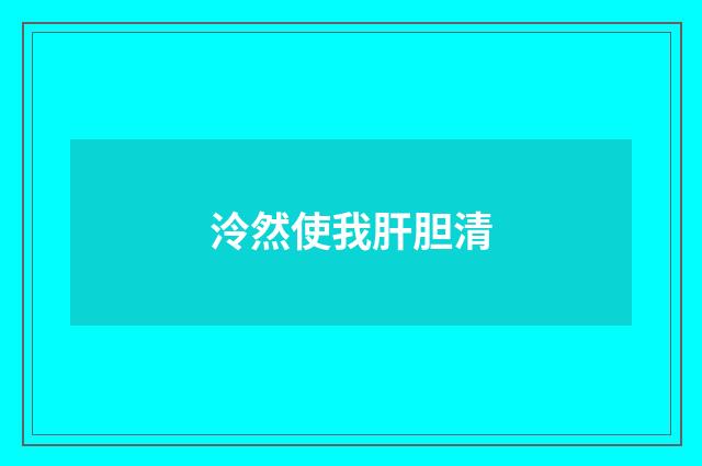 泠然使我肝胆清
