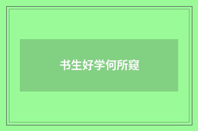 书生好学何所窥