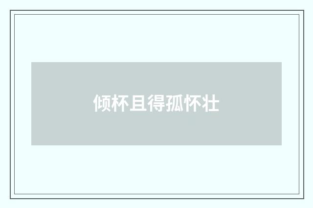 倾杯且得孤怀壮