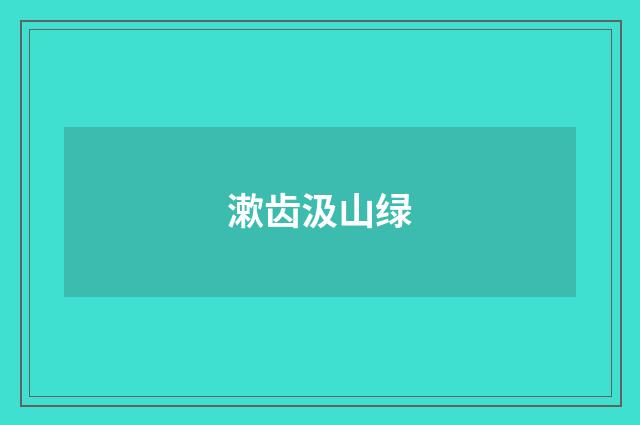 漱齿汲山绿