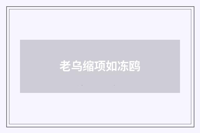老乌缩项如冻鸥