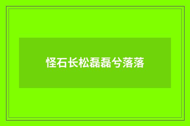 怪石长松磊磊兮落落