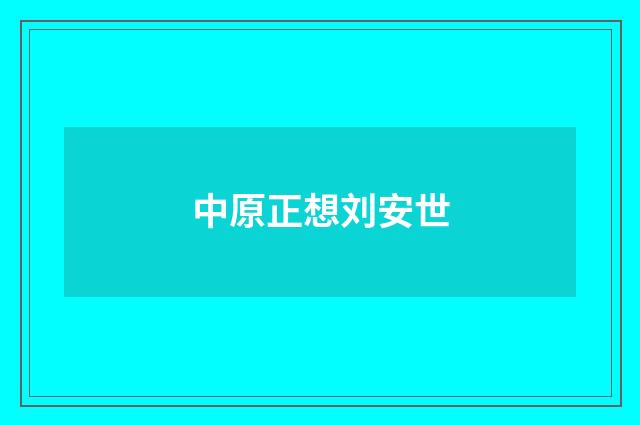 中原正想刘安世