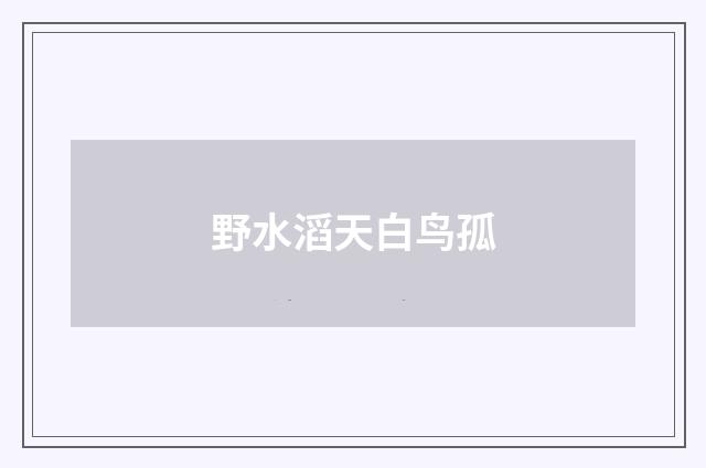 野水滔天白鸟孤