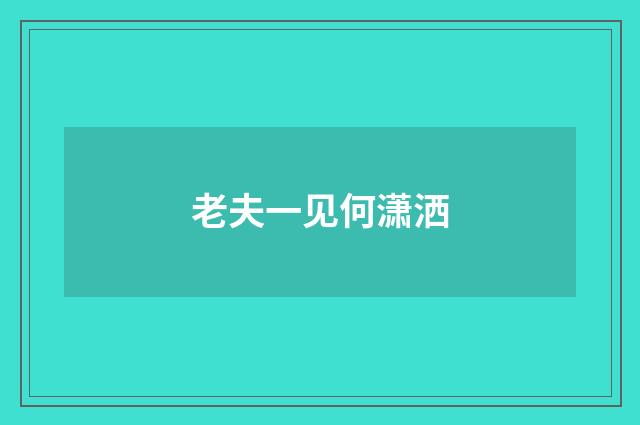 老夫一见何潇洒