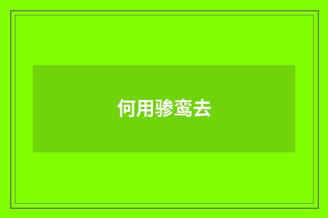 何用骖鸾去