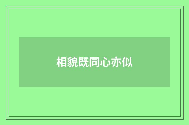 相貌既同心亦似