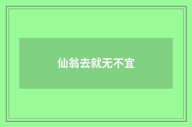 仙翁去就无不宜