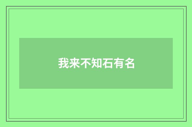 我来不知石有名