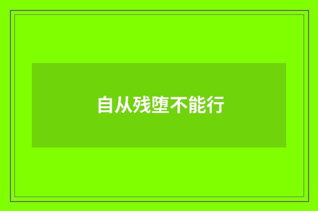 自从残堕不能行