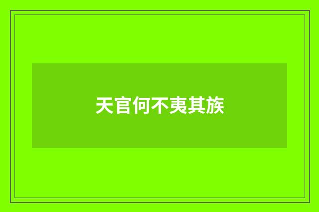 天官何不夷其族