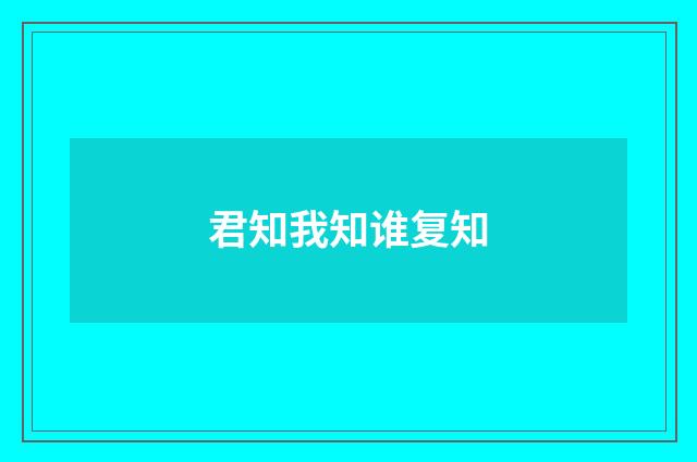 君知我知谁复知