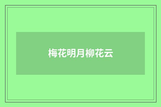 梅花明月柳花云