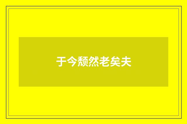 于今颓然老矣夫
