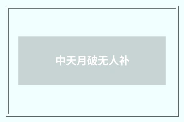 中天月破无人补