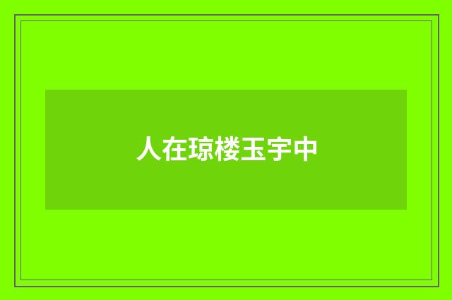 人在琼楼玉宇中
