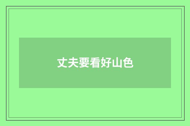 丈夫要看好山色