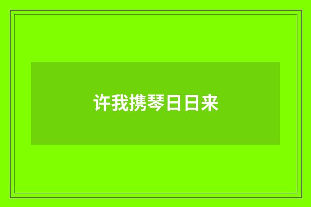 许我携琴日日来