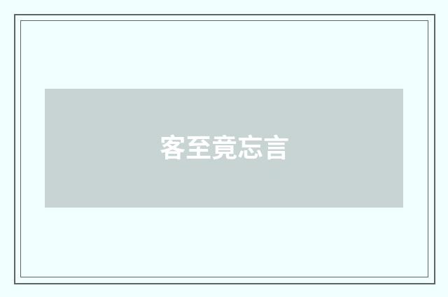 客至竟忘言
