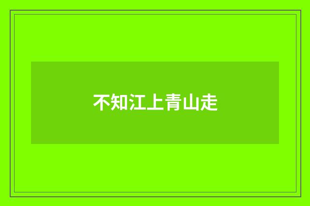 不知江上青山走