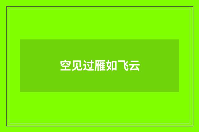 空见过雁如飞云