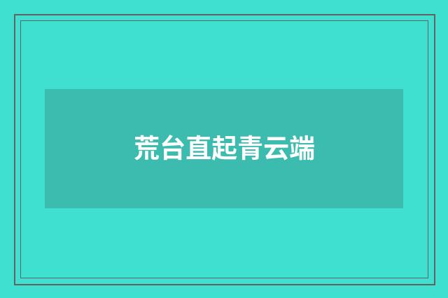 荒台直起青云端