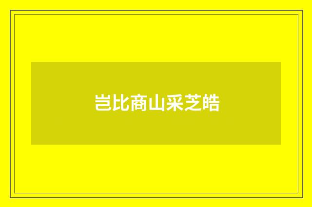 岂比商山采芝皓