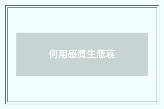 何用感慨生悲哀