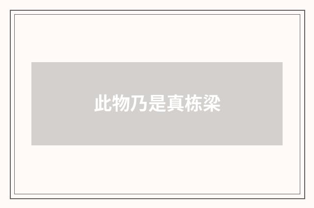 此物乃是真栋梁