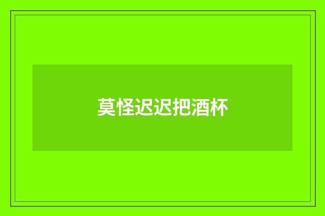 莫怪迟迟把酒杯