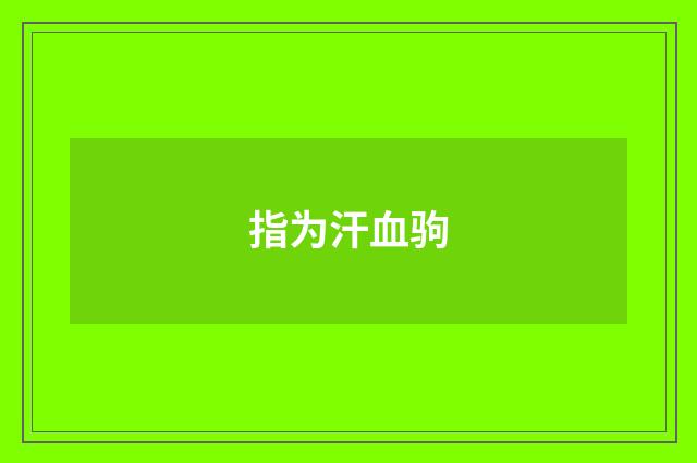 指为汗血驹