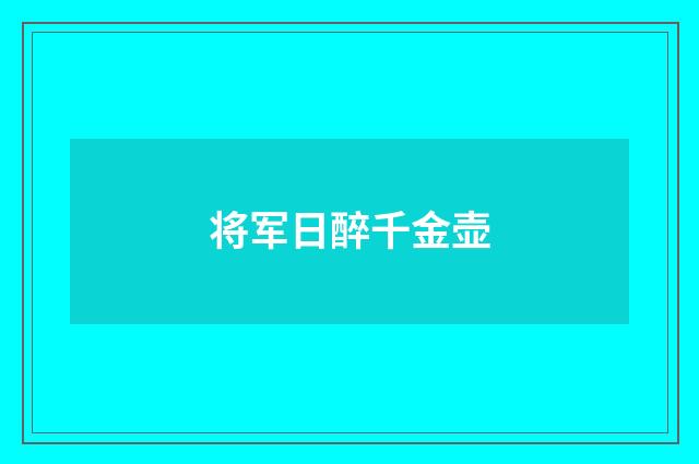 将军日醉千金壶