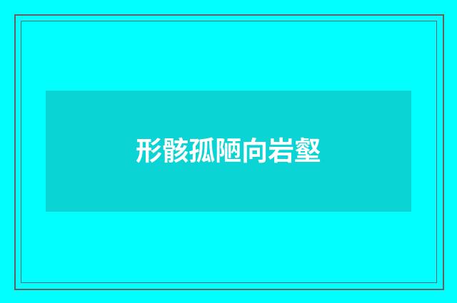 形骸孤陋向岩壑