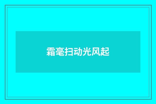 霜毫扫动光风起