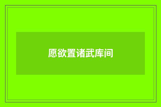 愿欲置诸武库间