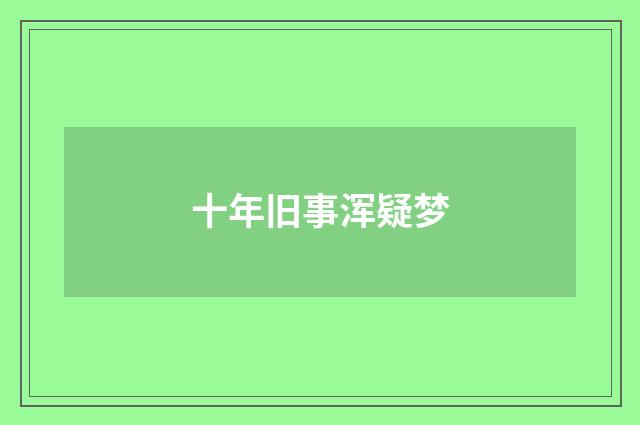 十年旧事浑疑梦