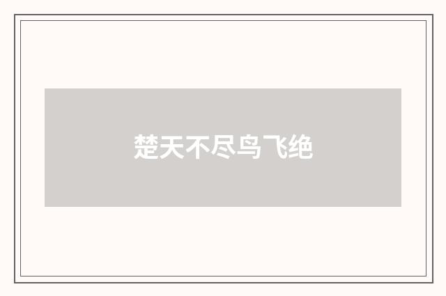 楚天不尽鸟飞绝