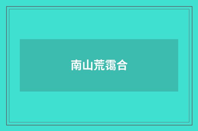 南山荒霭合
