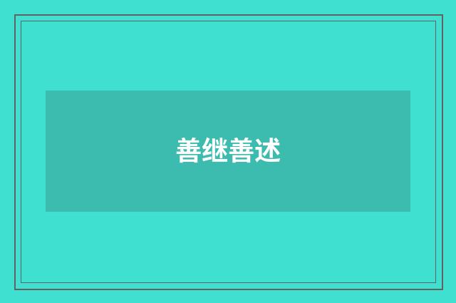 善继善述
